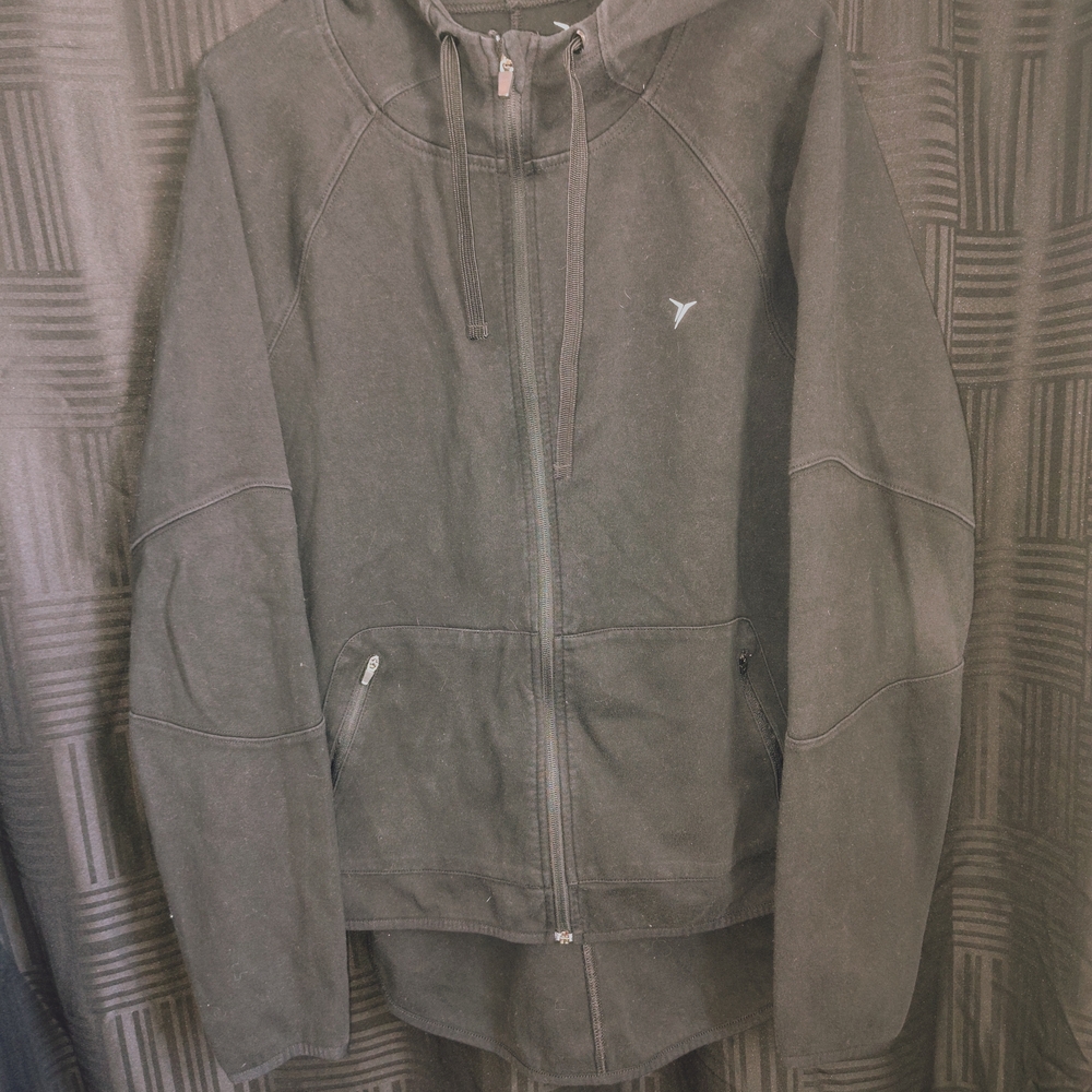 Old Navy Black Zip Up Hoodie Sweatshirt